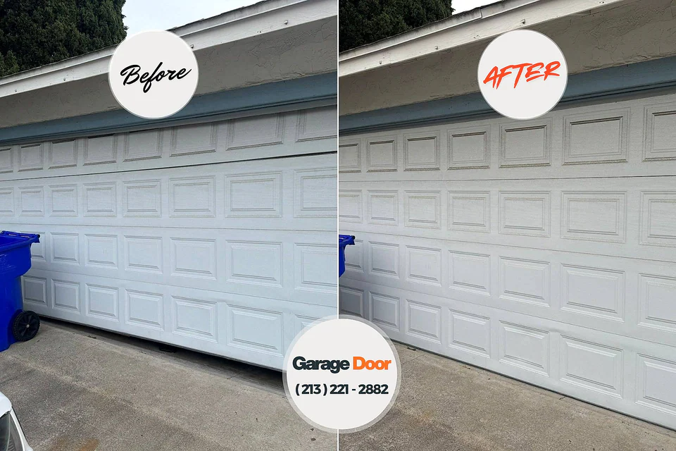 Before and after: garage door repair Morrow, GA